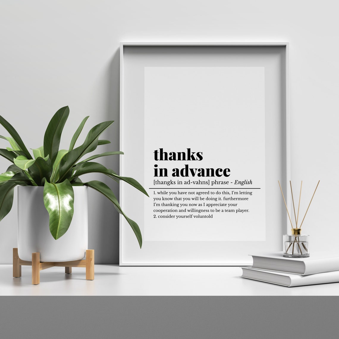 Thanks In Advance Funny Office Email Definition Phrase Humor Poster - Image 4