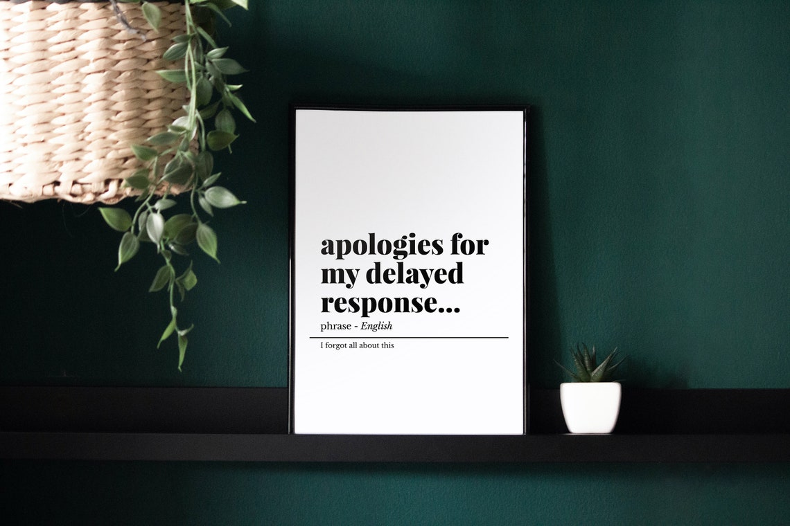Apologies for My Delayed Response Funny Office Definition Poster - Image 2