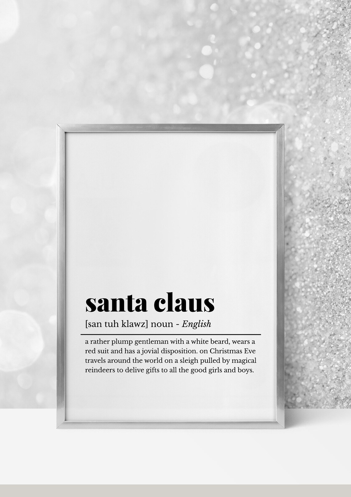 Santa Claus Funny Dictionary Definition Christmas Holiday Gift Poster - Image 2