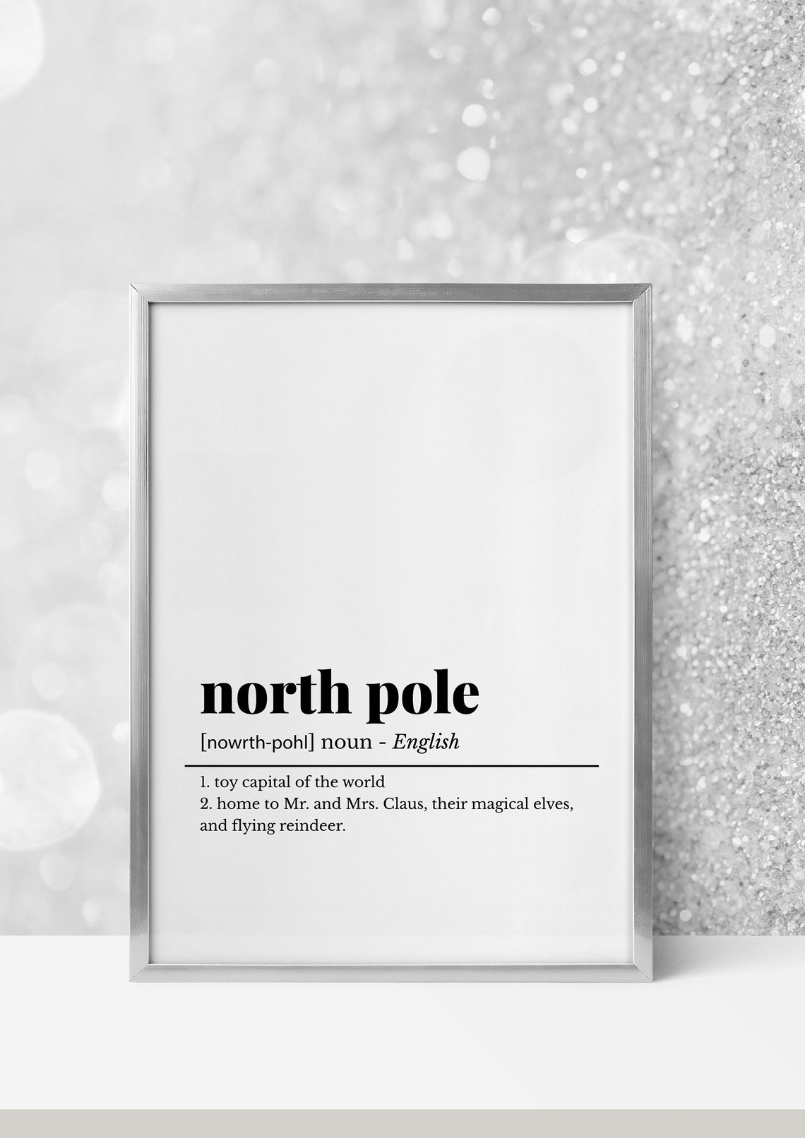 North Pole Definition Christmas Dictionary Santa Elves Wall Art - Image 3