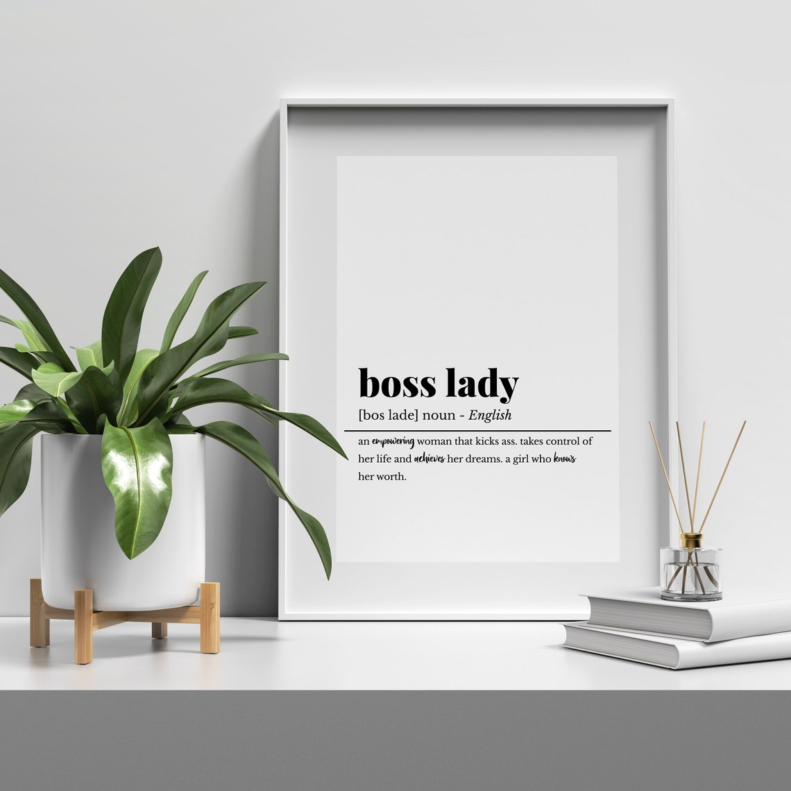 Boss Lady Definition Noun Dictionary Art Empowering Office Decor Poster - Image 3