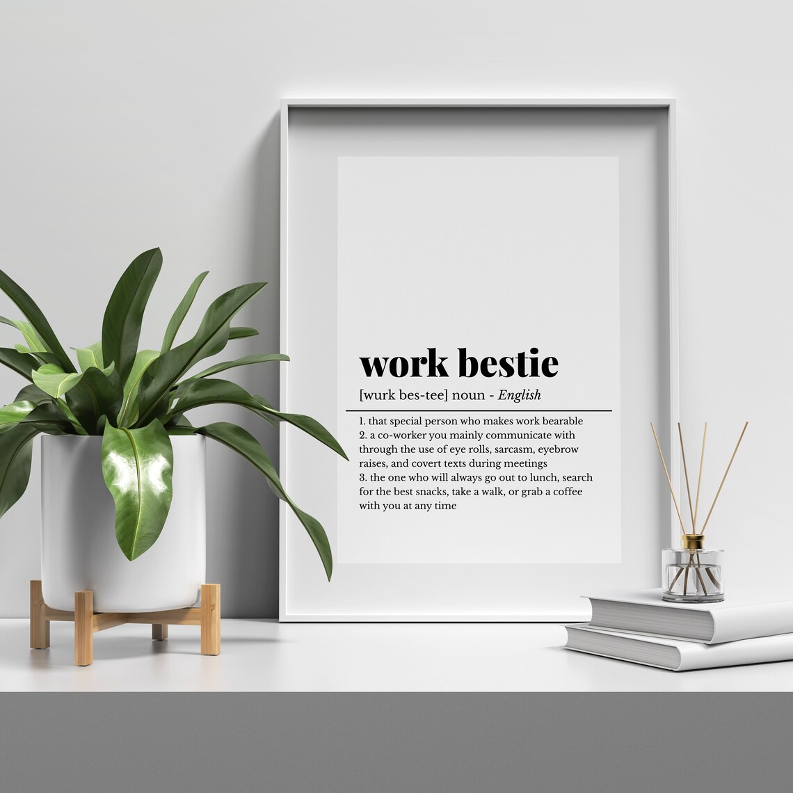 Work Bestie Definition Funny Coworker Gift Office Humor Poster - Image 2