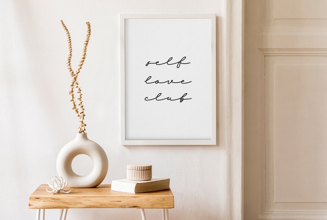 Self Love Club Delicate Script Wellness Affirmation Wall Poster - Image 2
