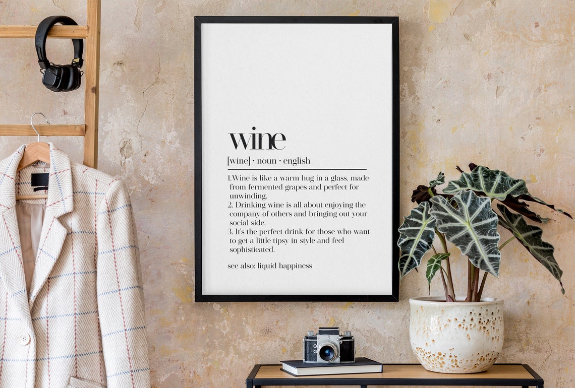 Wine Dictionary Definition Warm Hug Glass Tipsy Style Poster - Image 3