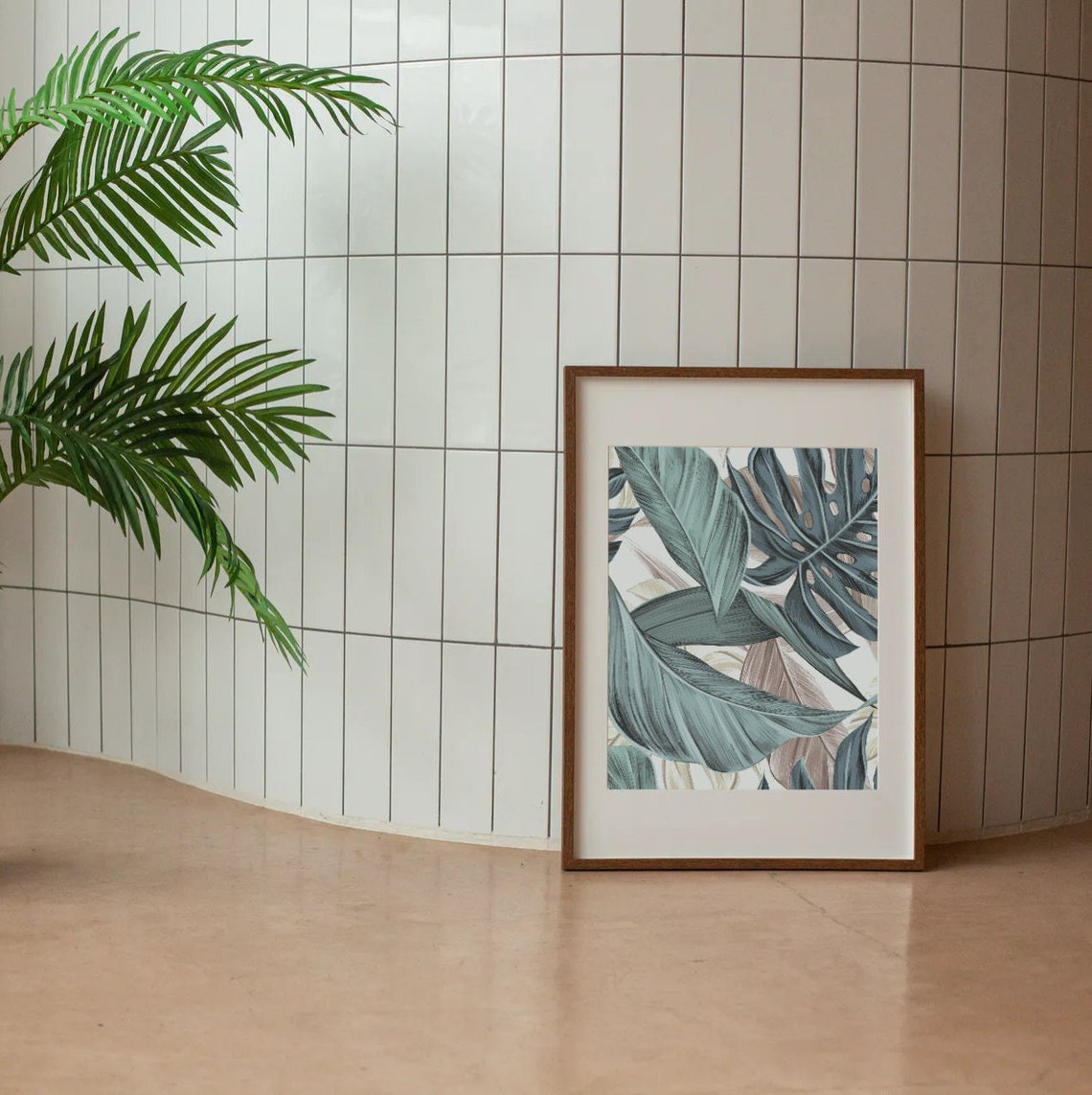Tropical Leaves Poster Monstera And Palm Foliage Botanical Art - Image 3