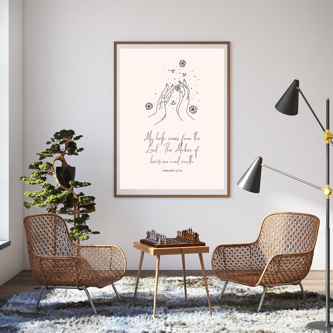 Psalms 121 2 My Help Comes from the Lord Floral Faith Poster - Image 3