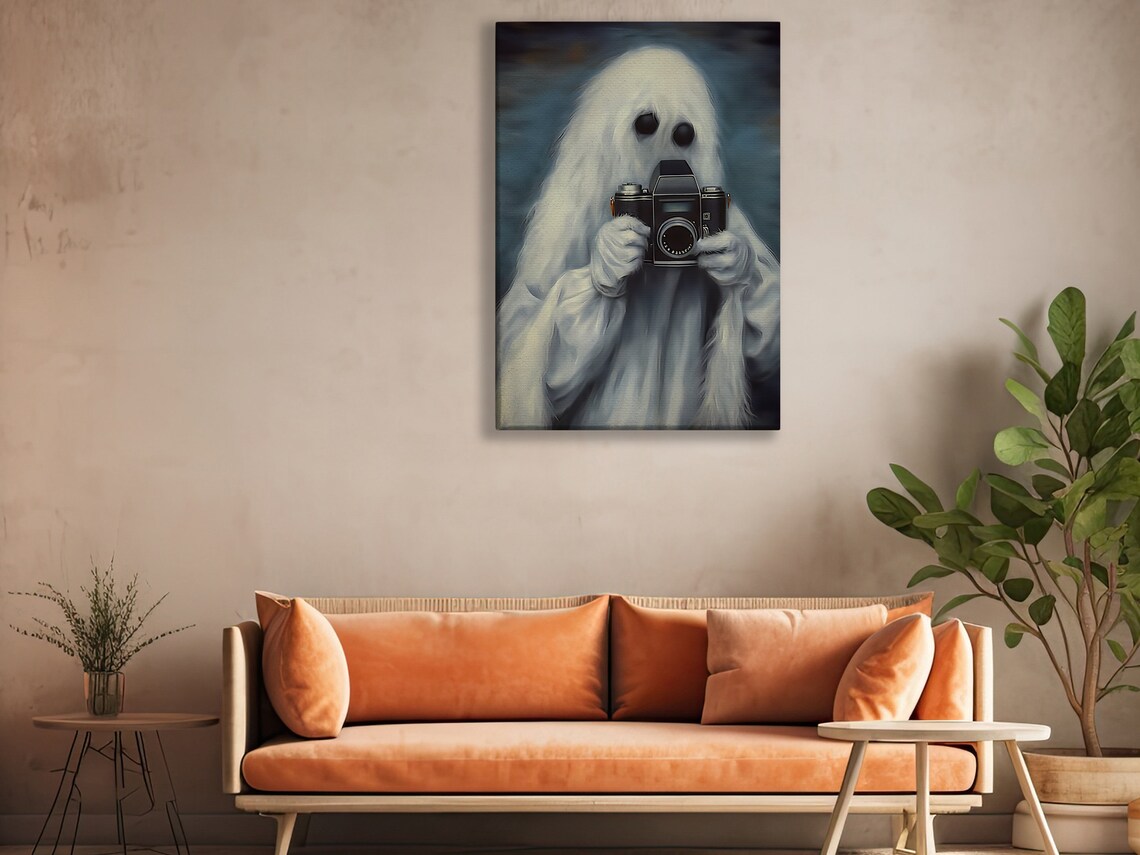 Vintage Ghost Photographer, Dark Gothic Halloween Art Print - Image 2