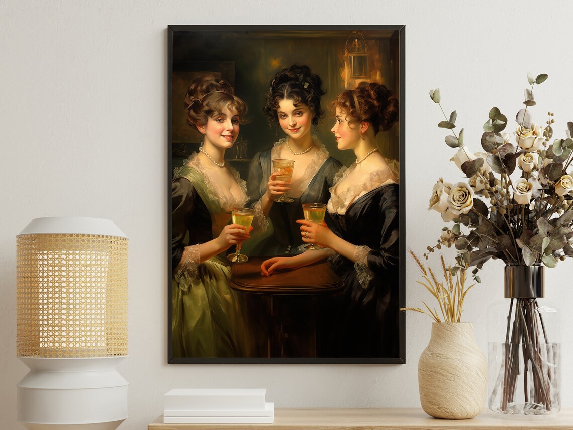 Victorian Women, Gothic Dark Academia Art Print