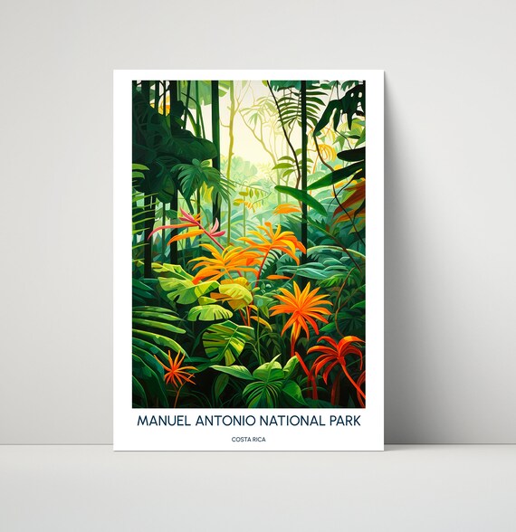 Manuel Antonio National Park Costa Rica Rainforest Travel Poster