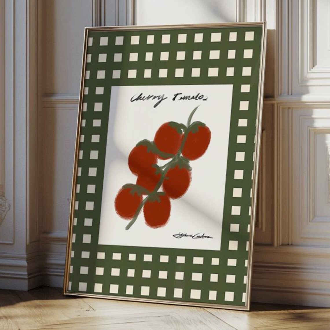 Vintage Cherry Tomatoes, Mid-Century Modern Art Print