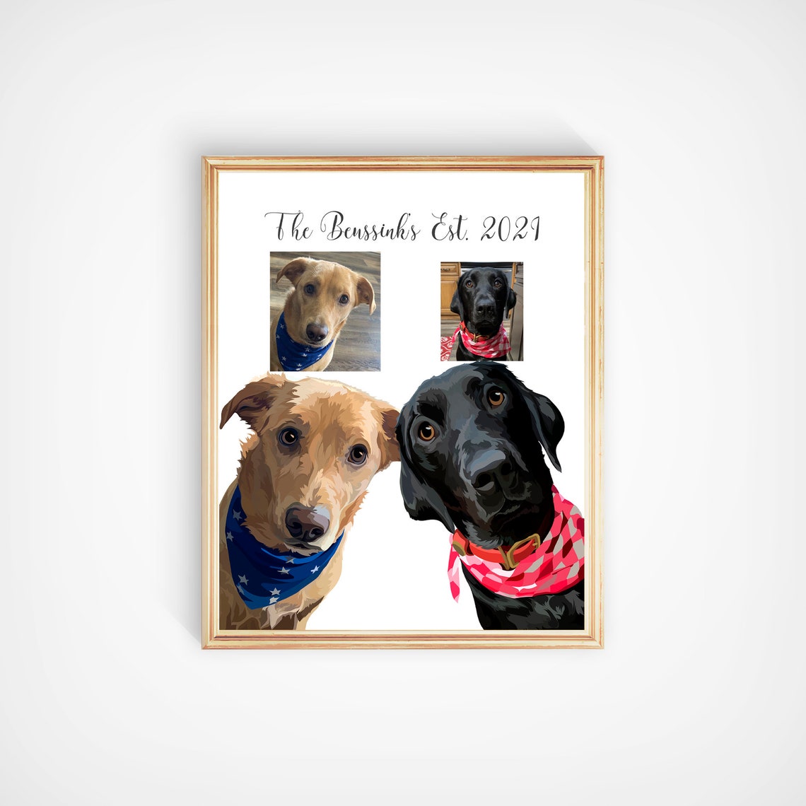 Pet Painting Of 2 Dog Peekaboo Custom Pet Portrait Pet Portrait Custom Dog Portrait Peekaboo Custom Watercolor Dog Memorial Custom Pet - Image 5