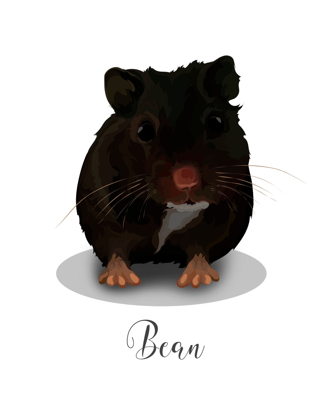 Hettie the Hamster Portrait From Photo Custom Name Style Poster - Image 3