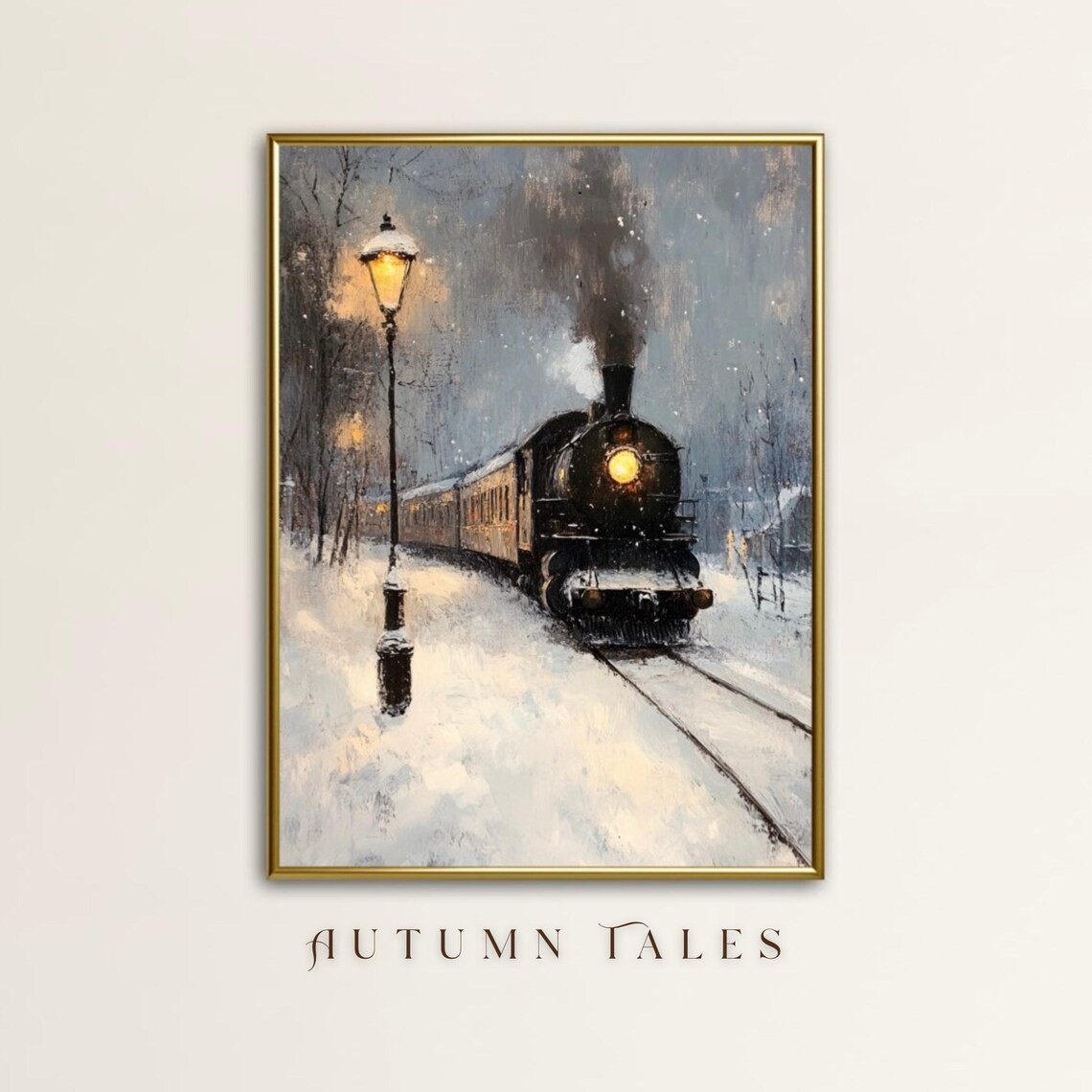 Vintage Orient Express Christmas Travel Poster