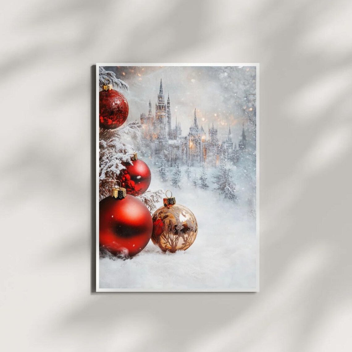 Whimsical Winter Castle and Christmas Ornaments - Image 2