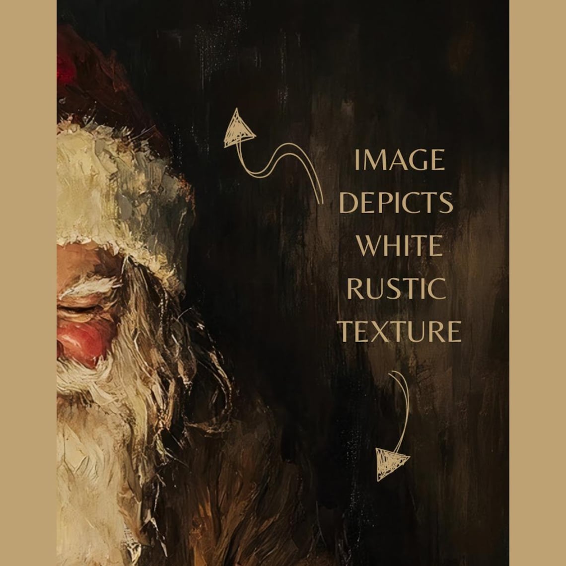 Moody Vintage Santa Art Print, Rustic Christmas Decor - Image 3