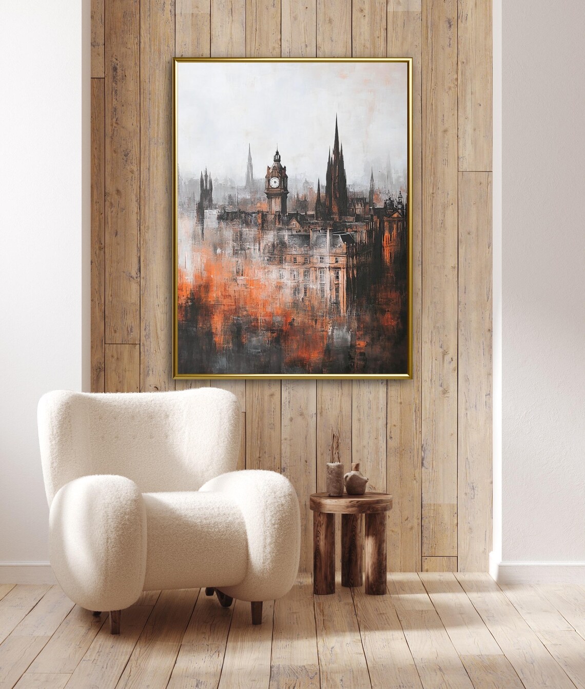 Autumn Tales London Big Ben Clock Tower Moody Abstract Cityscape Art Print - Image 3