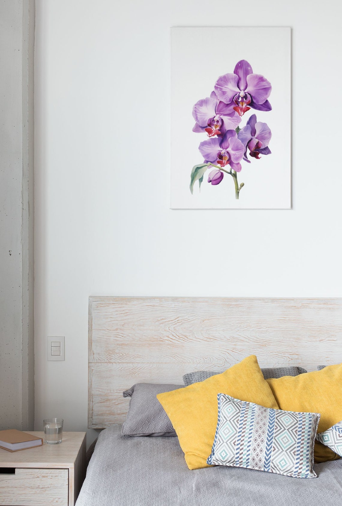 Purple Orchid Phalaenopsis Watercolour Botanical Flower Poster - Image 6