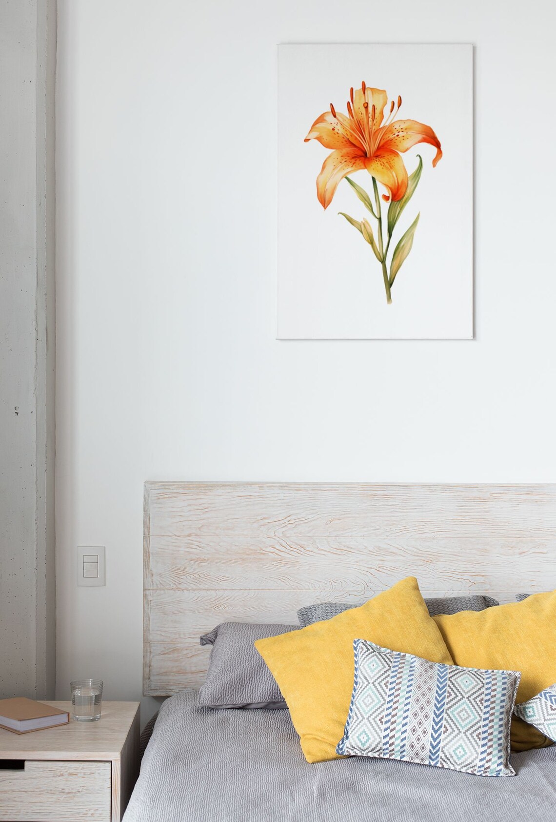 Orange Tiger Lily Bloom Fiery Watercolor Botanical Art Poster - Image 6