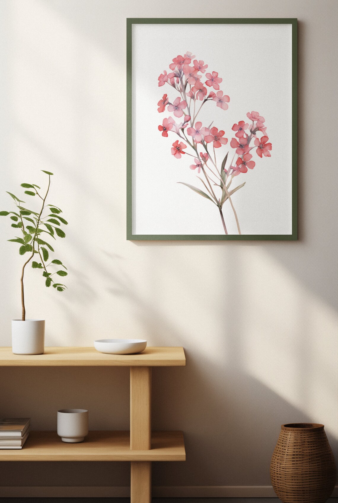 Soft Pink Forget-Me-Not Bouquet Romantic Watercolor Art Poster - Image 2