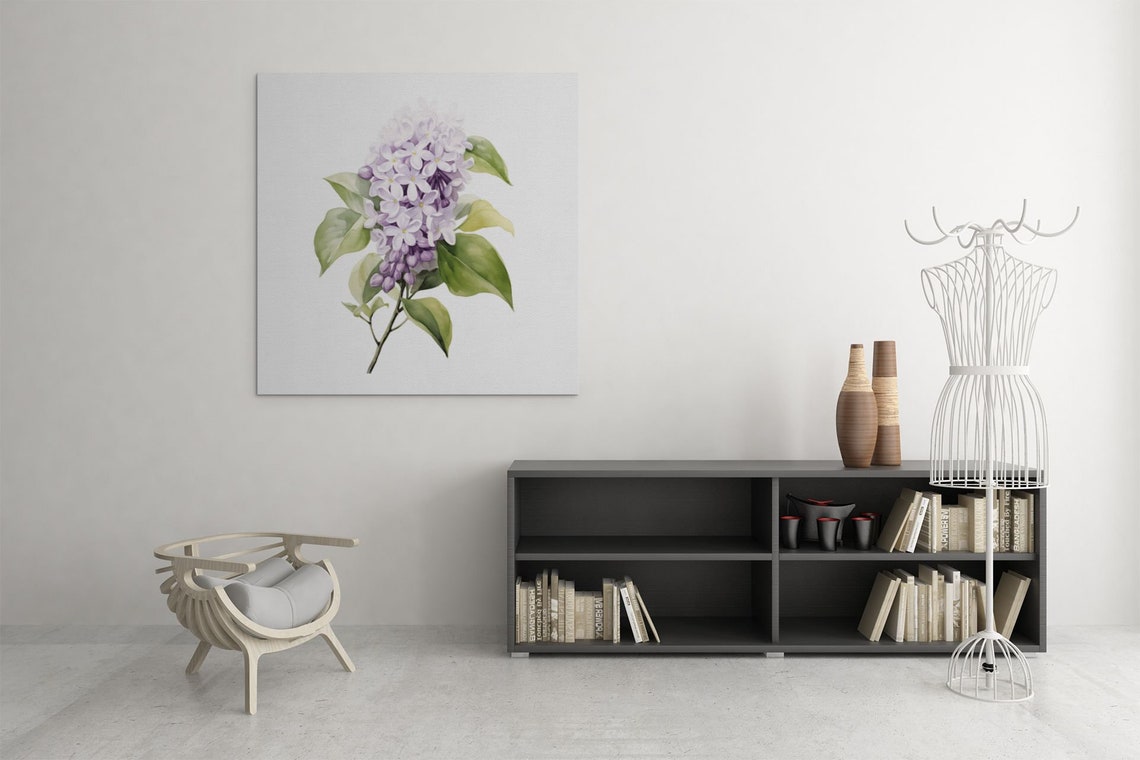 Pale Lilac Blossom Cluster Watercolour Botanical Flower Poster - Image 8
