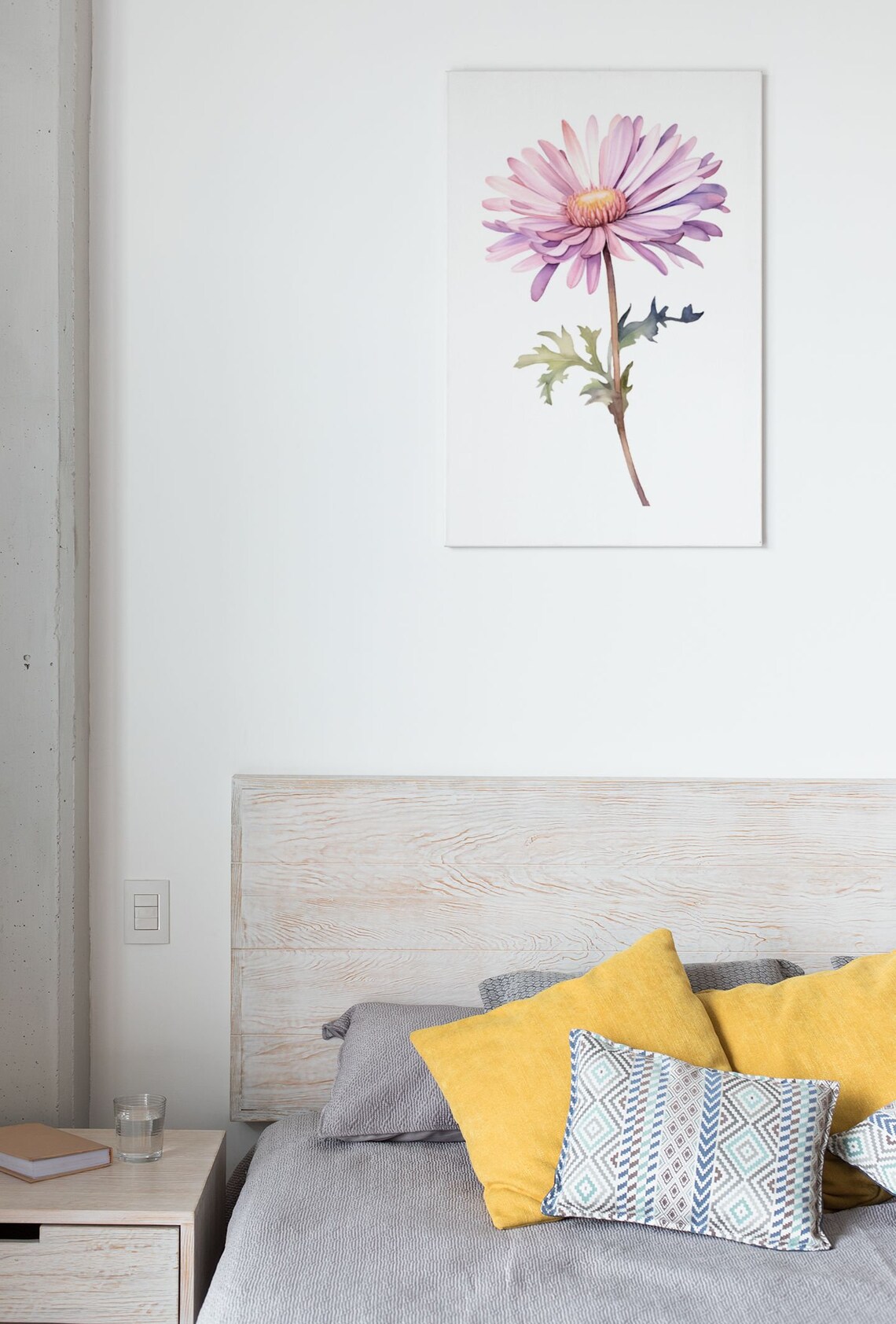 Lavender Pink Aster Daisy Bloom Watercolour Botanical Flower Poster - Image 8