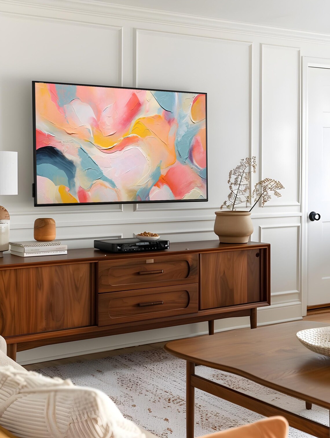Abstract Pastel Modern Textured Painting - Image 2
