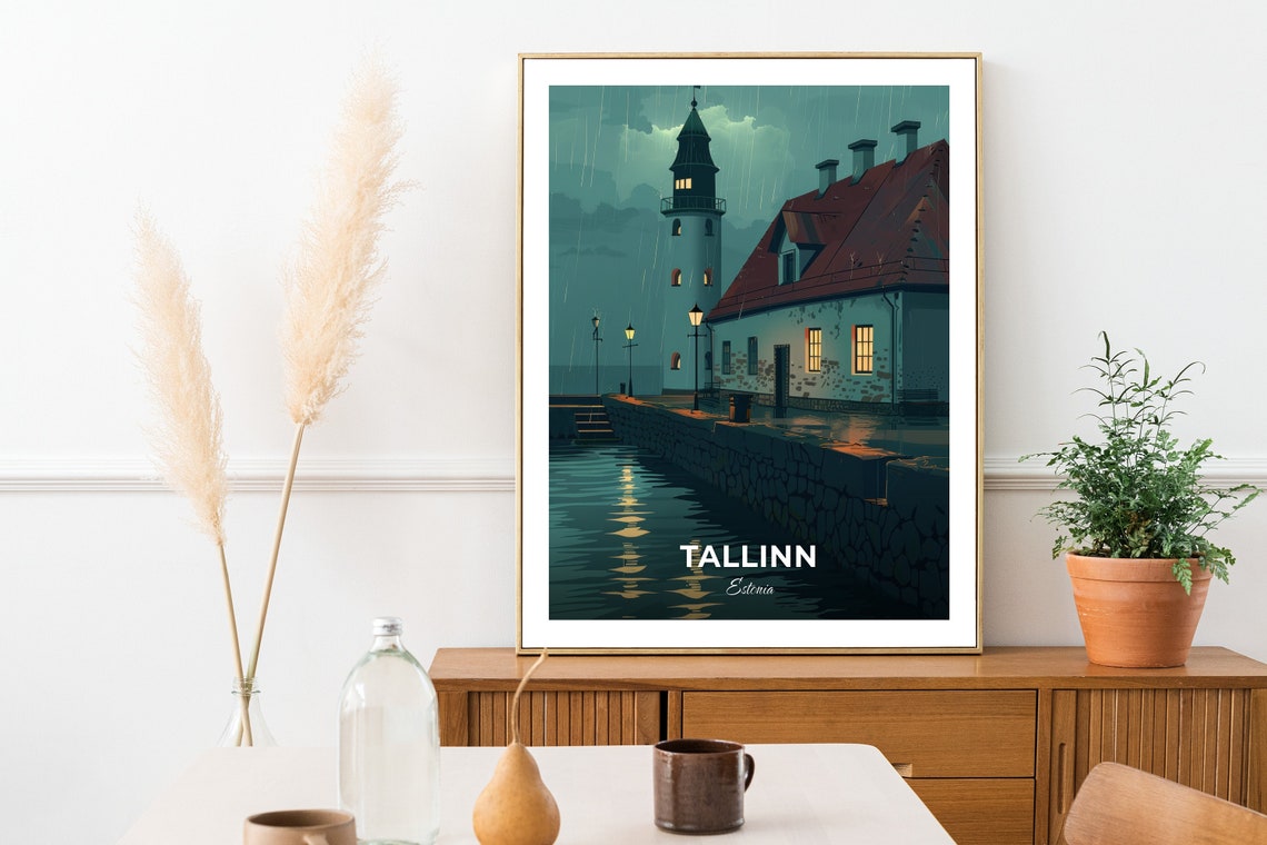Tallinn Travel Poster Patarei Sea Fortress Prison City Print Cityscape Artwork Birthday Wedding Gift Wall Art Location Print - Image 2