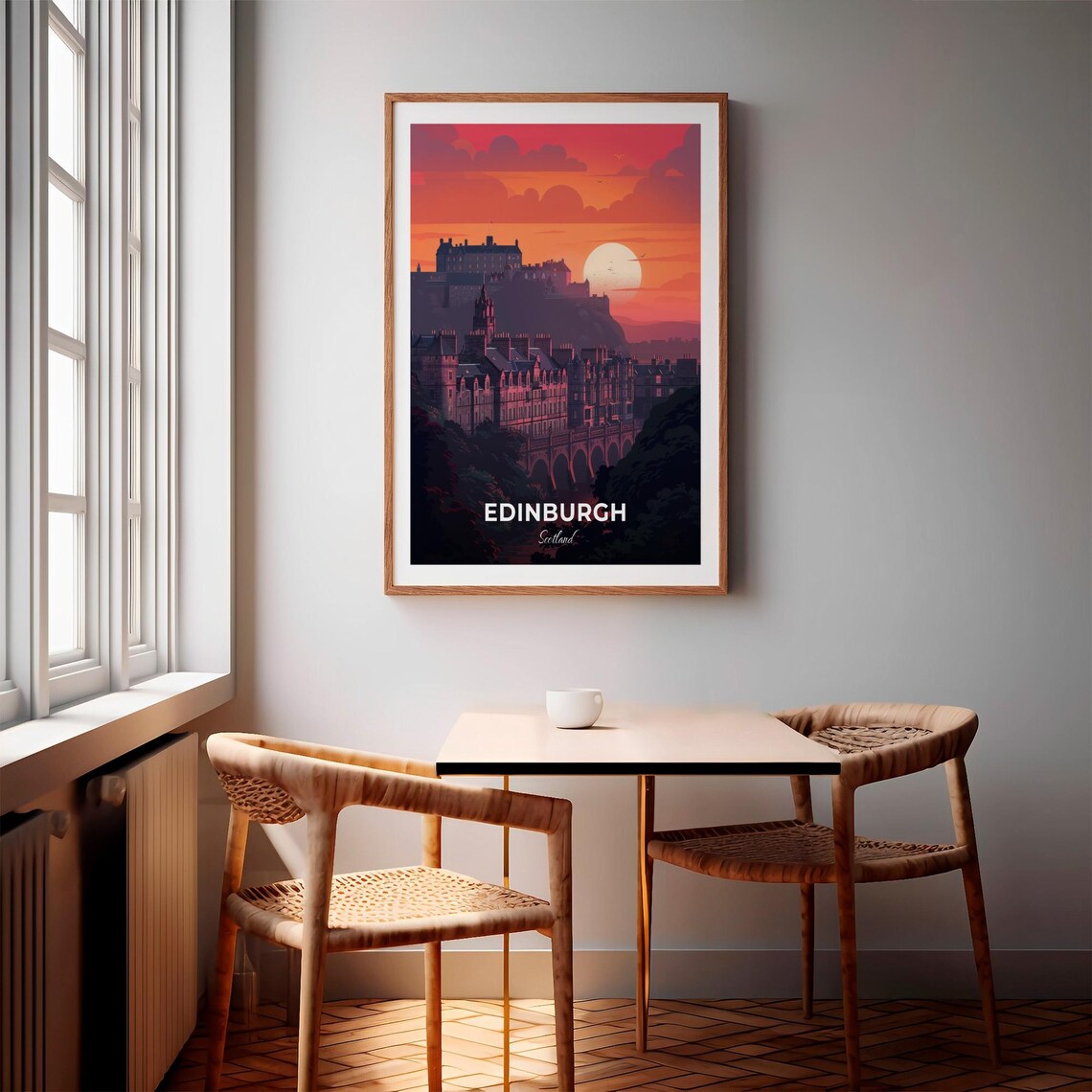 Edinburgh Holyrood Palace Sunset Scotland Modern Travel Poster - Image 3