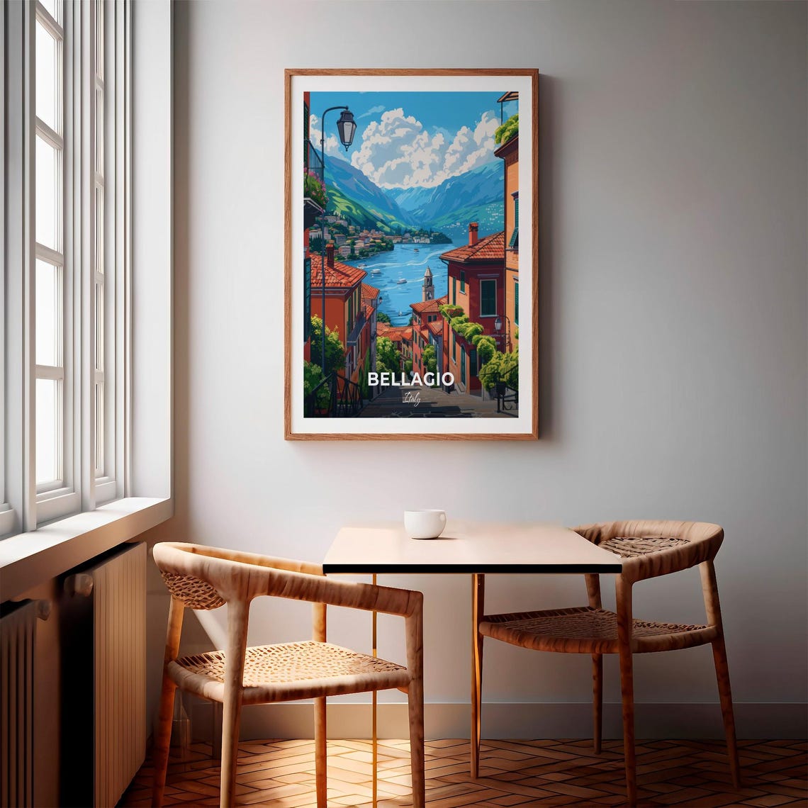 Bellagio Italy Lake Como Waterfront Village Vintage Travel Poster - Image 3