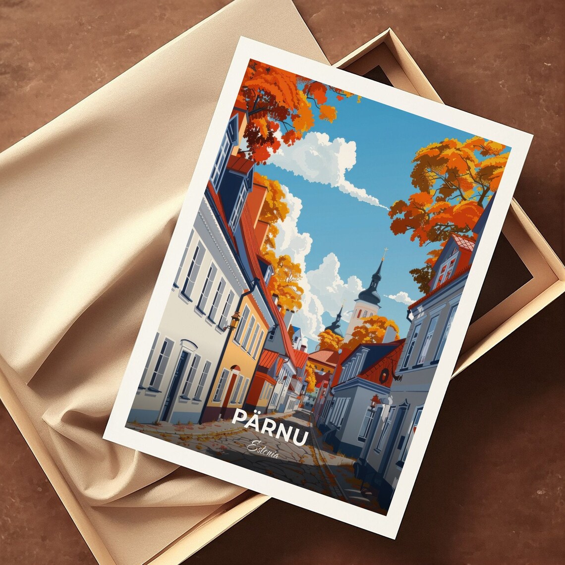 Parnu Estonia Historic Old Town Autumn Street Cityscape Travel Poster - Image 3