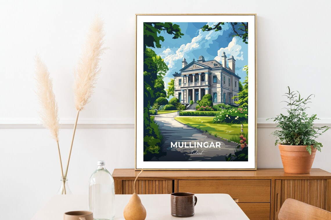Mullingar Ireland Belvedere House Gardens Grand Manor Travel Poster - Image 2