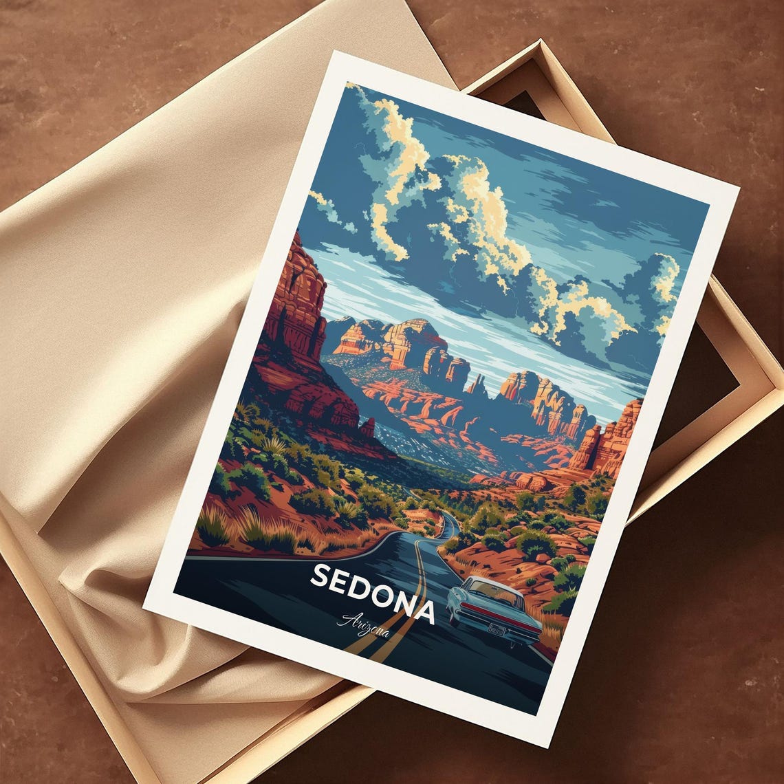 Sedona Arizona Desert Road Red Rock Scenic Drive Travel Poster - Image 4