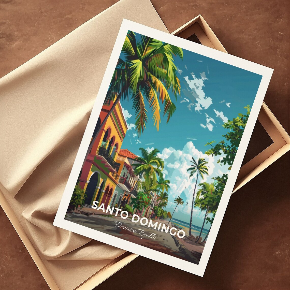 Santo Domingo Dominican Republic Colonial Street Travel Poster - Image 3
