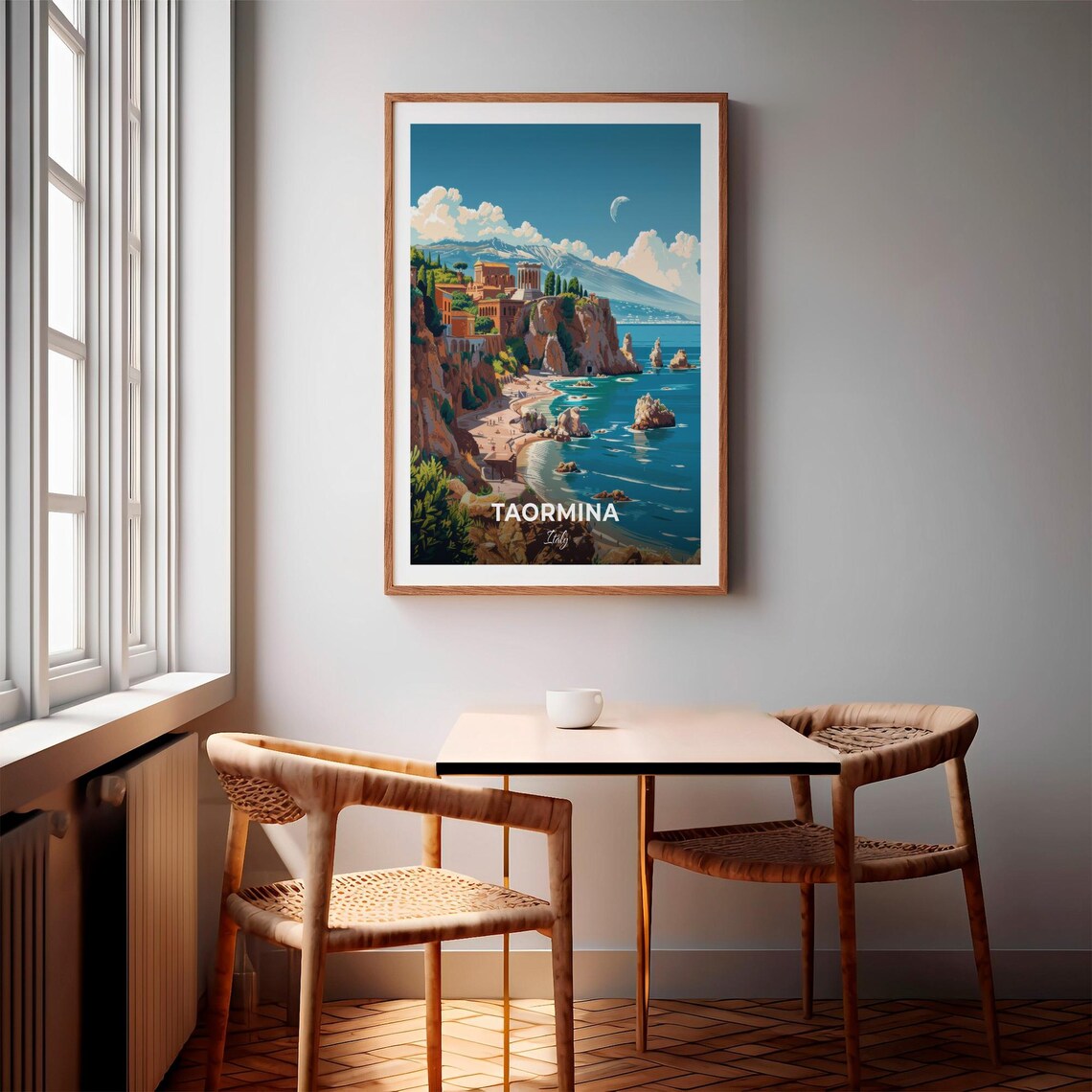 Taormina Italy Ancient Theatre Coast Mount Etna Travel Poster - Image 3