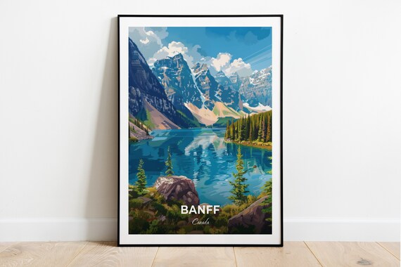 Banff Canada Turquoise Mountain Lake National Park Travel Poster