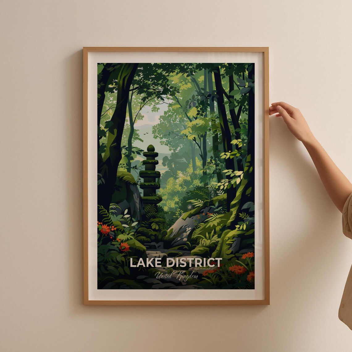 Lake District England Mossy Forest Glen Nature Travel Poster - Image 2