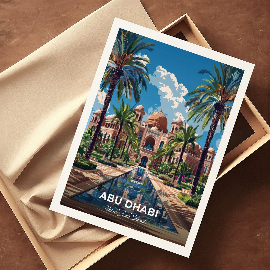 Abu Dhabi UAE Emirates Palace Domed Resort Reflecting Pool Poster - Image 3