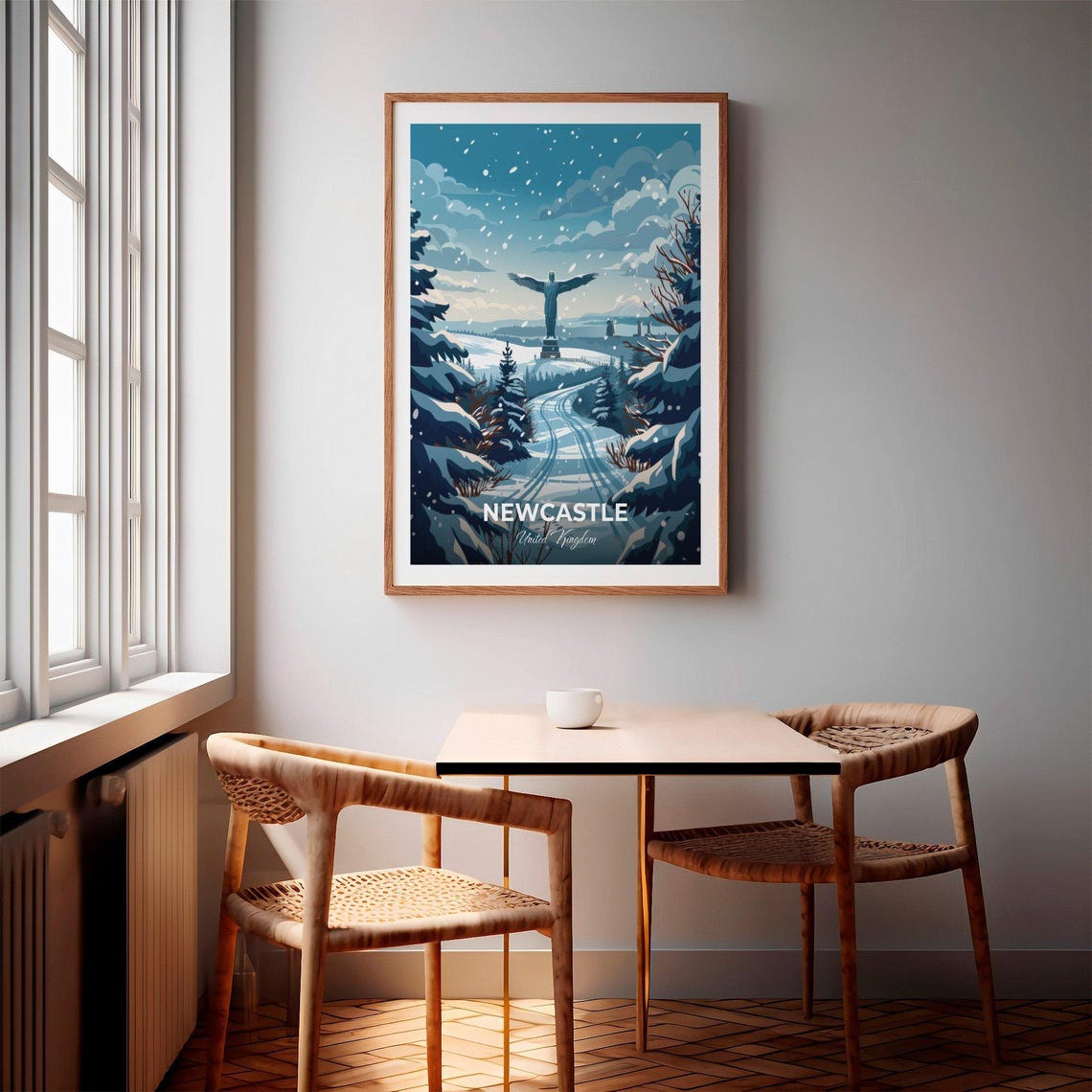 Newcastle Travel Poster The Angel Of The North City Print Cityscape Artwork Birthday Wedding Gift Wall Art Location Print Home Decor - Image 2
