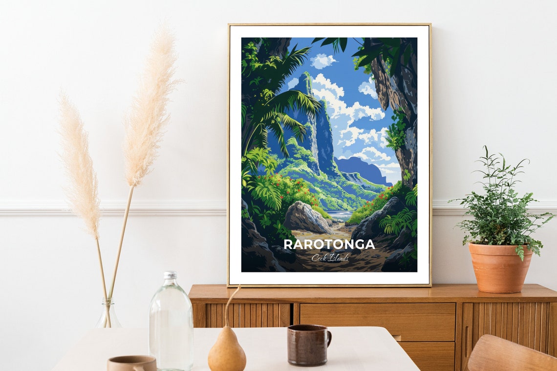 Rarotonga Cook Islands Jungle Valley With Dramatic Rock Spires Poster - Image 3