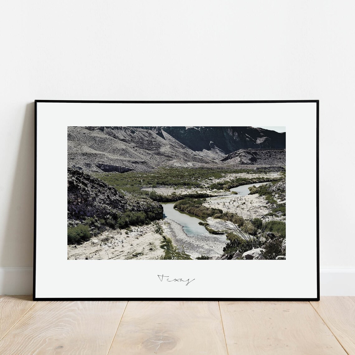 Texas Desert River Canyon Landscape Scenic Photography Poster - Image 2