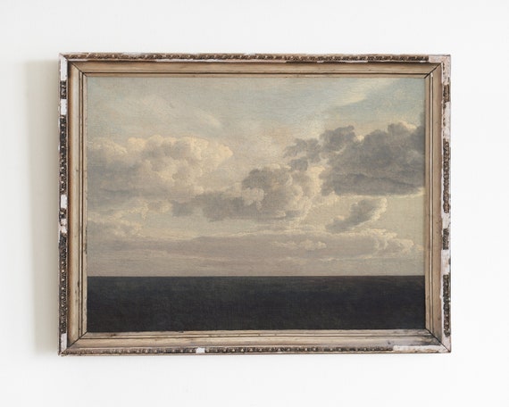 Ocean Landscape Vintage Art Print, Coastal Decor