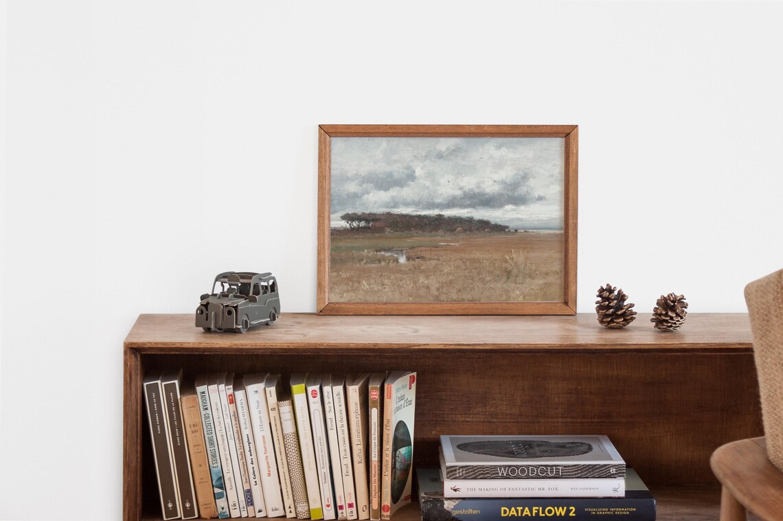 Fall Autumn Landscape Painting, Moody Autumn Decor - Image 2
