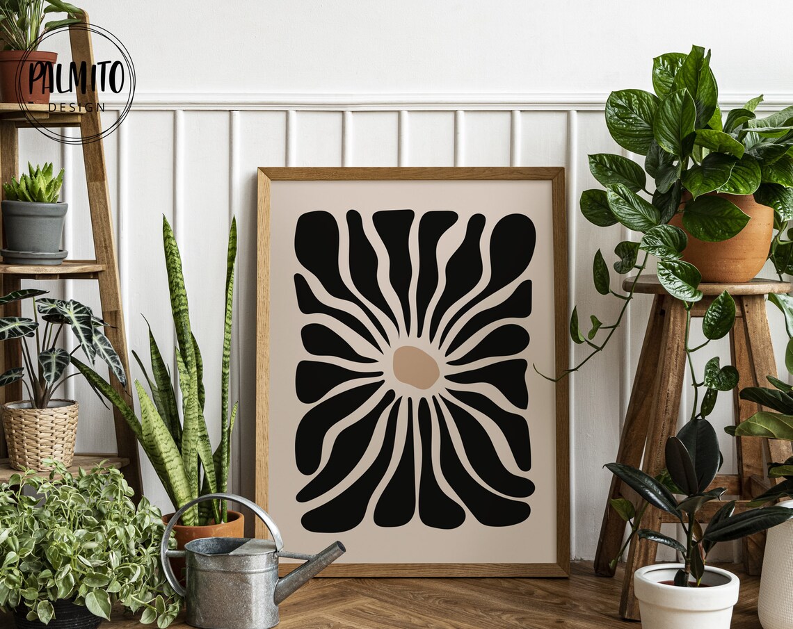 Neutral Abstract Floral Boho Flower Market Art Print - Image 3