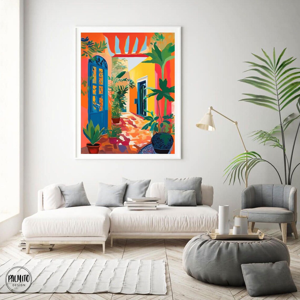 Boho Mexican House Art Print, Colorful Facade Poster - Image 4
