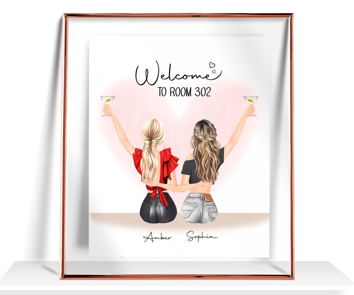 Welcome To Room 302 Dorm Roommates Martini Toast Cheers Poster