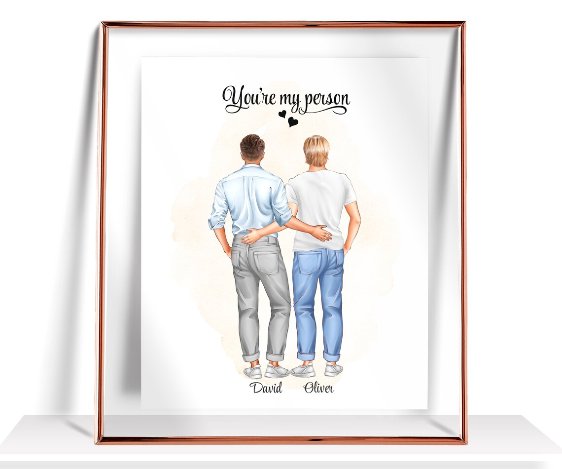 'You're My Person' Gay Couple From Behind Romantic Portrait Poster