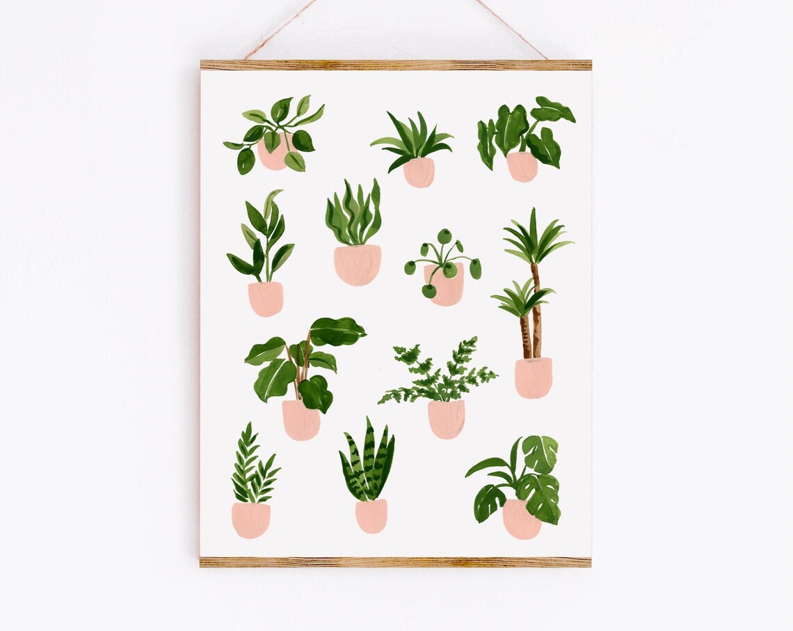 House Plant Art Print, Modern Plant Poster