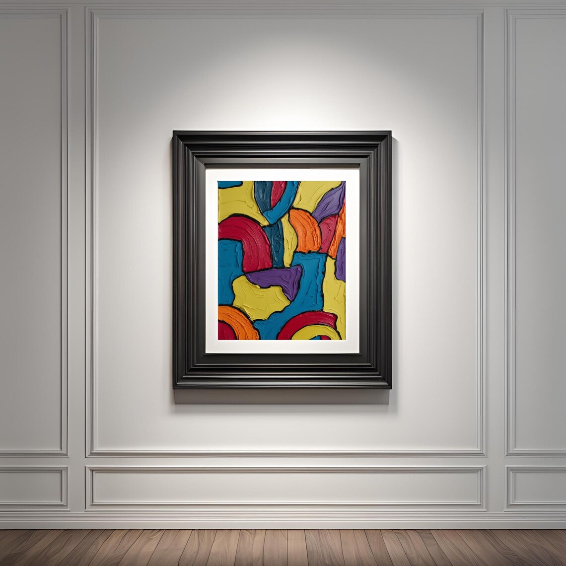 Vibrant Mosaic Colorful Abstract Impasto Contemporary Poster - Image 4