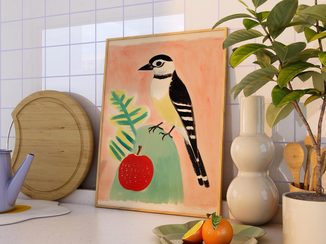 Bird Sketch Art Print, Farmhouse Nursery Decor - Image 2