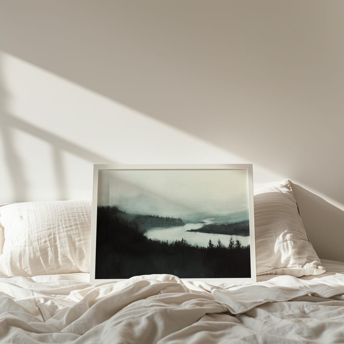 Winter River In The Mountains, Rustic Landscape - Image 2